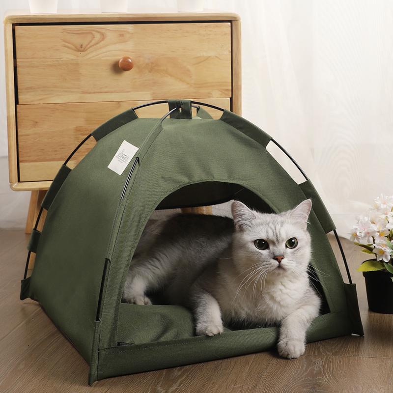 Foldable Pet Tent  -Indoor Bed With Double-sided Cushion - Pet Tent for Cats ,Puppies, Rabbits, Guinea Pigs, Hedgehogs, and Other Small Animals,Cat House