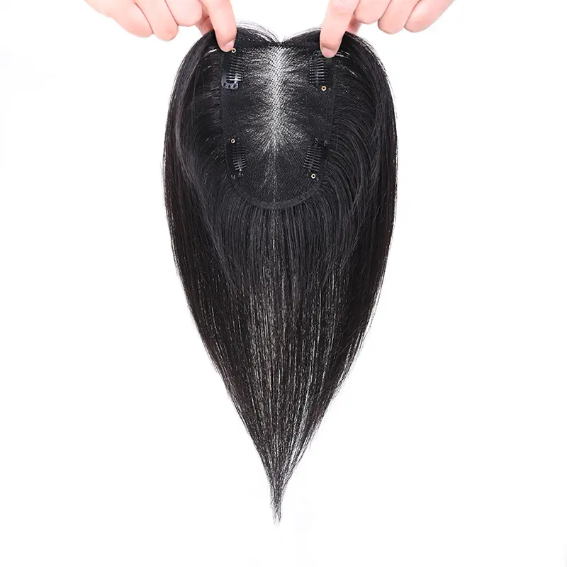 Full Human Hair Summer-Ready Topper with Bangs for Women – High Crown Volume & Fullness, Covers Gray Hair. Lightweight & Breathable for All-Day Comfort. Synthetic Hair Wig Synthetic Hairpieces