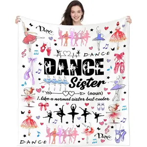 Flannel Blanket | Dance Lovers Flannel Throw Blanket, Soft Warm Dancing Gifts For Girls Women Teens Teachers Ballerina, Perfect For Christmas Birthday Thanksgiving | Home & Gift