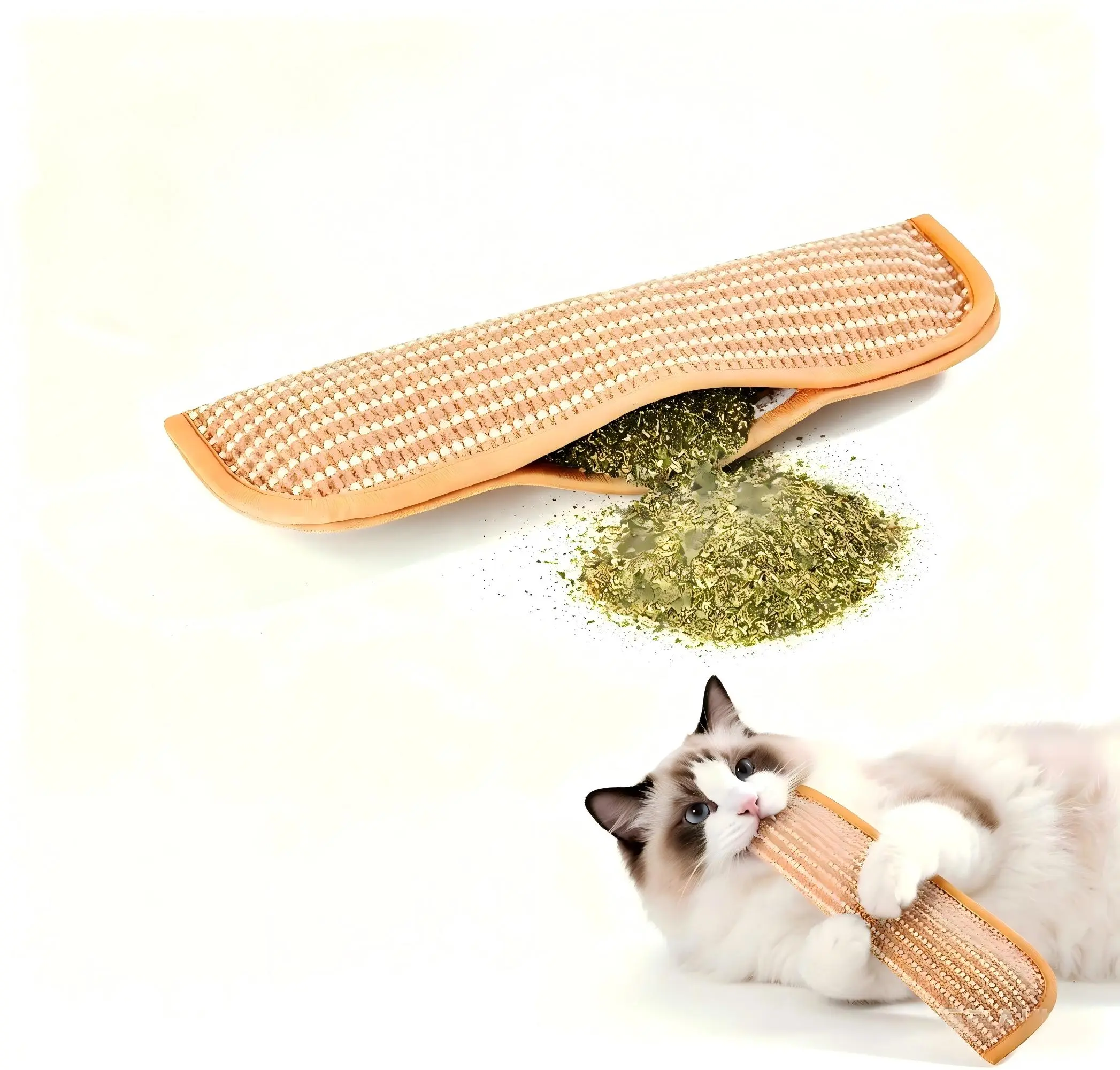 Catnip Kick Toy for Cats, Sisal Scratcher Pillow with 100% Natural Catnip, Interactive Chew Toy for Indoor Cats  Stop Destructive Scratching! Catnip Sisal Kicker Toy, Durable Chew Pillow for Bored & Anxious Cats