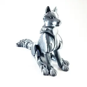 3D Printed Articulating Wolf - Home Decor Ornaments