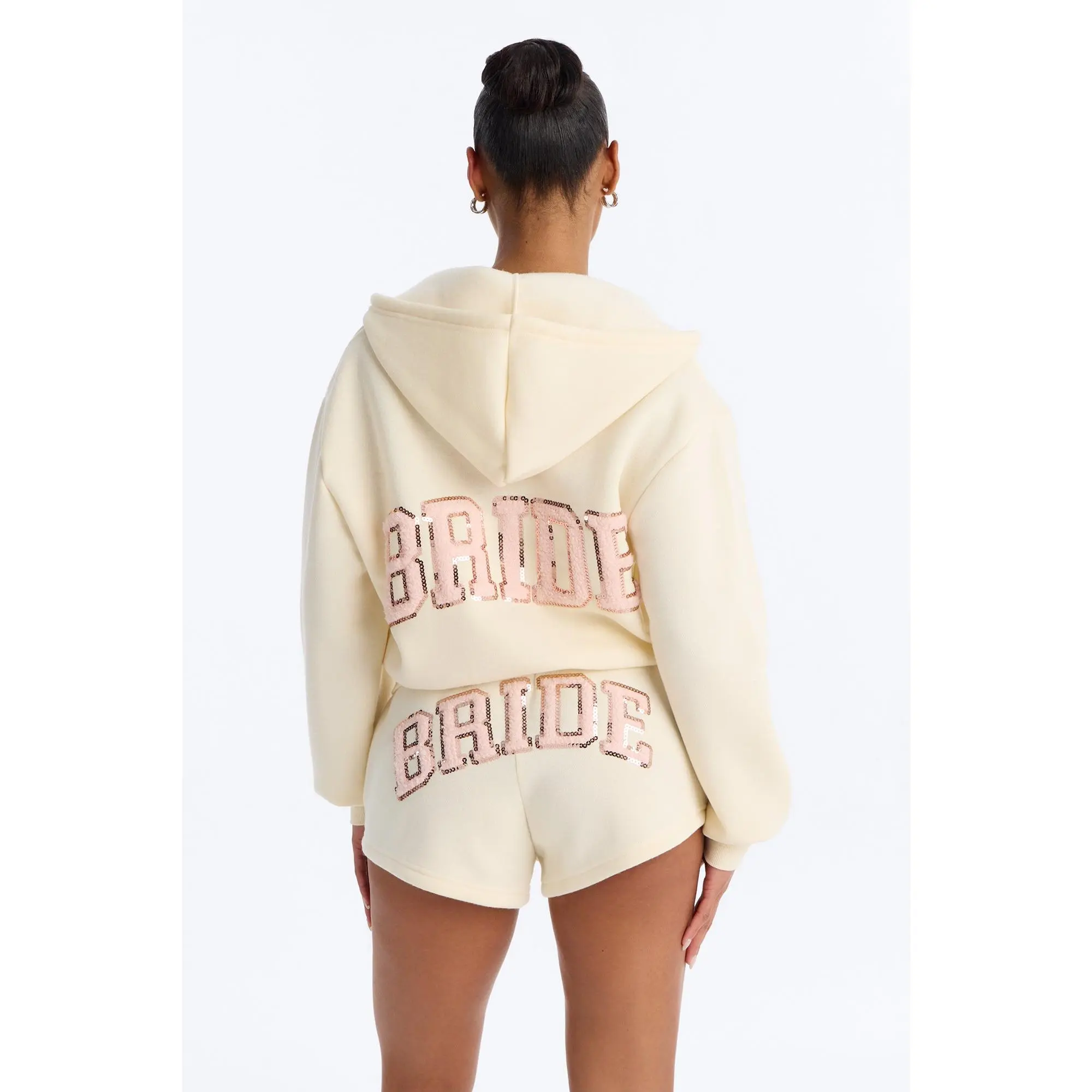 Bride To Be Fleece Short Set - White/Pink