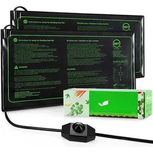 MET Certified 2 Pack Seedling Heat Mat,  Adjustable Temperature  Durable Germination Station Heat Mat, Warm Hydroponic Heating Pad for Indoor  Gardening Seed Starter