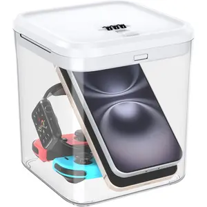 Lockable Storage Box with Combination Code - Secure  Safe, Phone Jail & Snack Container for Refrigerator, , Office- Durable Multi-Purpose Lock Box(White)