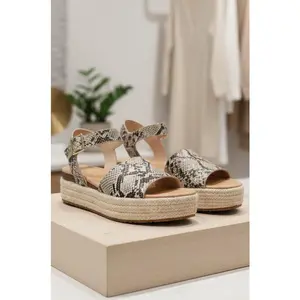 Bella Marie Python Platform Espadrille Sandal