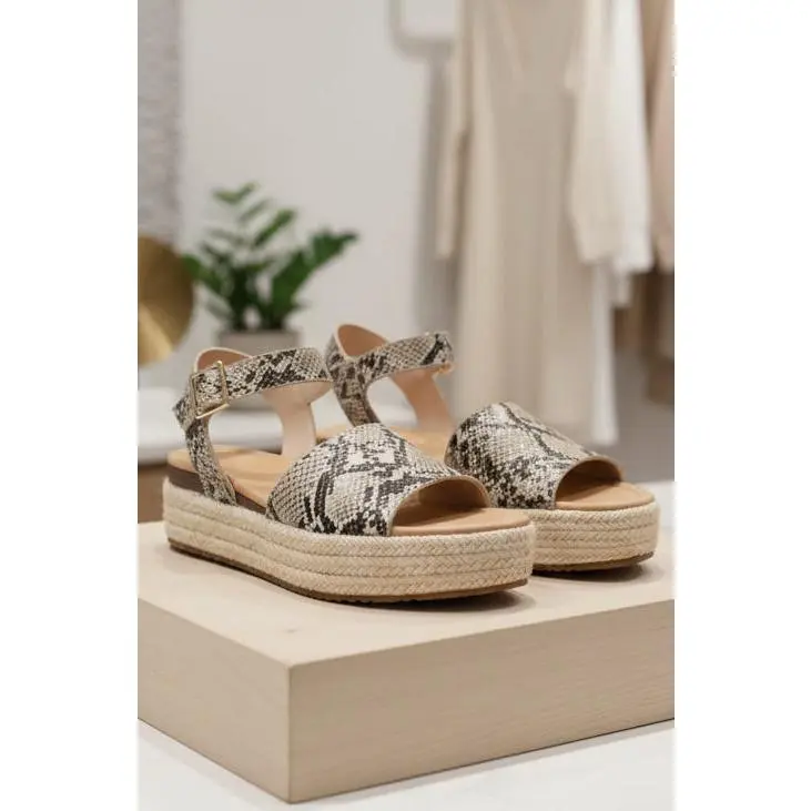 Bella Marie Python Platform Espadrille Sandal