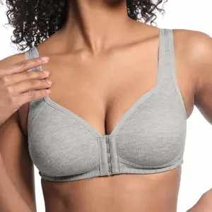 Thin adjustable front closure bra push up lifting wireless no underwire small bust support smooth t shirt brassiere