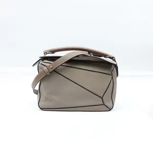 Pre-owned Loewe Calfskin Shoulder Bags Puzzle Grey Shoulder Bag T10317481
