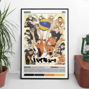 Haikyuu Art Anime Minimalist Wall Poster Print - Shoyo Hinata Wall Art Poster - Team Karasuno Wall Decor Poster - Anime Lovers Fantasy Gifts
