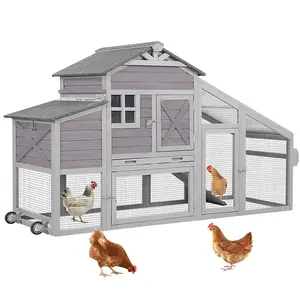 Aivituvin Wooden Chicken Coop with Wheels 17.1ft² for 2-3 Chickens-AIR32-D,Chicken Tractor,Backyard Flock Aivituvin Wooden Chicken Coop with Wheels 17.1ft² for 2-3 Chickens-AIR32-D,Chicken Tractor,Backyard Flock