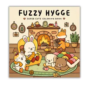 Mother's Day Gift  Fuzzy Hygge: Cute and Cozy Coloring Book for Adults & Teens Featuring Adorable Animals Characters for Stress Relief (Fuzzy Friends Coloring)
