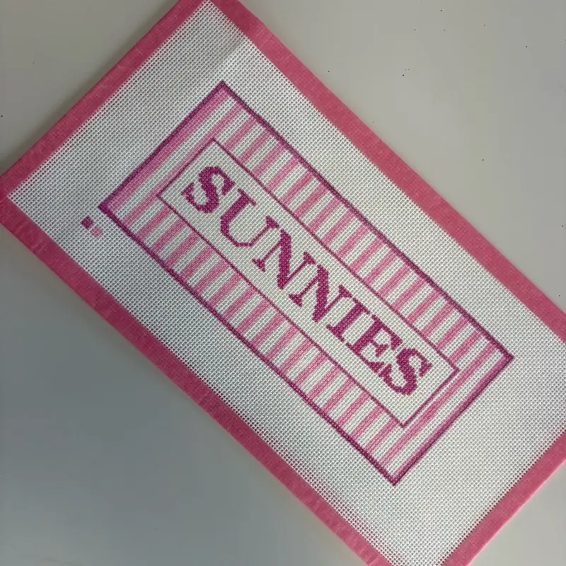 Hand painted 18 count sunglasses case needlepoint canvas