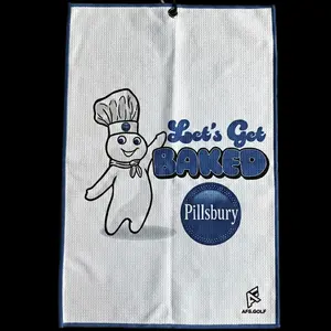 Let's Get Baked Small 16" x 24" Tour Caddy Towel for Golfers, Portable Absorbent Sports Towel for Tour Golf Bag Use Scotty