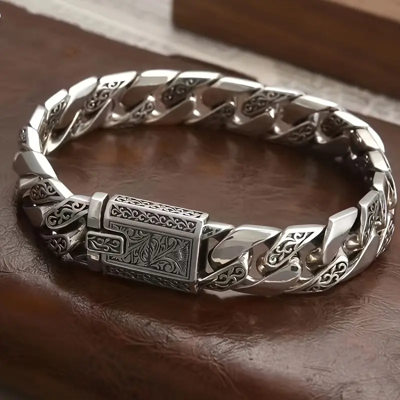 Men's Luxury Handcrafted Copper Metal Bracelet with Rattan Motif - Ideal Couples Fashion Accessory