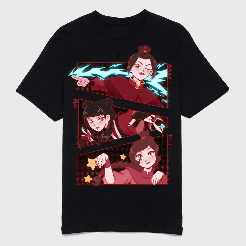 Fire Nation Girls Graphic T-Shirt, Azula Mai Ty Lee Vintage Anime Inspired Unisex Tee, Avatar Fire Nation Trio T-Shirt