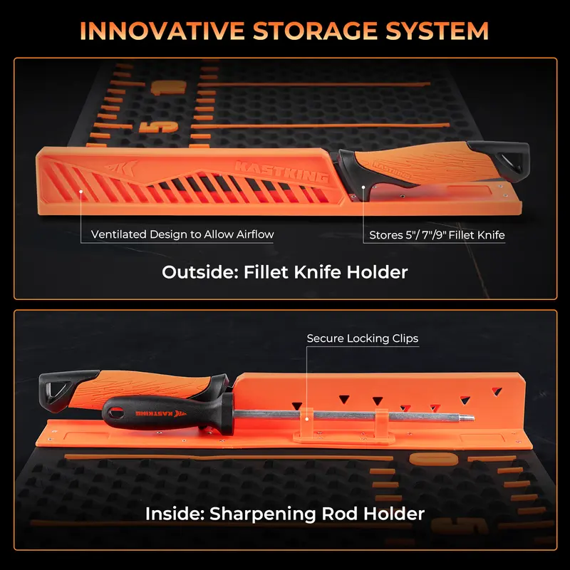 KastKing EZ Fillet Fish Fillet Mat, Anti-slip Texture With 25" Integrated Ruler, Extended Dimensions, Easy to Clean Material, Portable Storage, Fish Cutting Board Chopping Block Ceramic 1