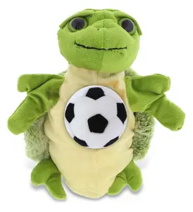 SUPER SOFT PLUSH HAND PUPPET - SEA TURTLE WITH SOCCER PLUSH