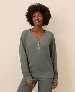 Women's Thermal Waffle Henley Pullover Women's Thermal Waffle Henley Pullover