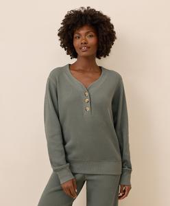 Women's Thermal Waffle Henley Pullover