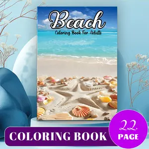 Coastal Beach Bold & Easy Coloring Book: 22 Summer Ocean Pages on 120GSM No-Bleed Paper, Stress Relief for Adults & Kids, Tropical Vacation Vibes for Coloring Lovers