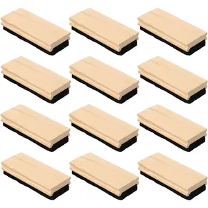 Felt Style Erasers Cleaner Dusters Felt Chalkboard Eraser for Kids Wood Chalk Eraser for Chalkboards Dusters for Markers White Black Boards Paint for School Students Teachers 12 Pieces