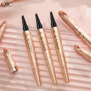 4 Tip Microblade Eyebrow Pen, Smudge-Proof and Waterproof Eyebrow Pencil for Long-Lasting Natural Looking Eyebrows (Dark Brown)  Cosmetic Makeup