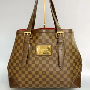 Pre-owned leather Tote Bags Louis Vuitton Hampstead PM – Damier Ebene Canvas with Gold Tone Inventeur Plaque