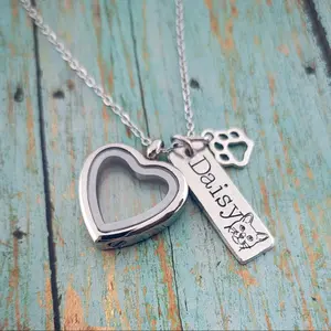Personalized Cat Cremation Necklace for Ashes Heart Locket Pet Loss Gift Cat Mom Necklace Urn Jewelry