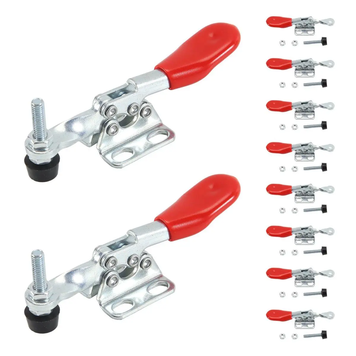10 Pcs Red Toggle Clamp GH-201A 27Kg Quick Release Tool Horizontal Clamps Hand New Heavy Duty Tooling Accessory