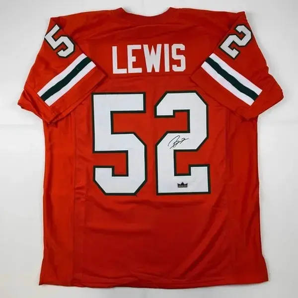 Facsimile Autographed Lewis Miami Orange Reprint Jersey