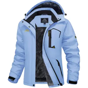 Women's Waterproof Ski Jacket Hooded Fleece Lined Warm Winter Jacket Snow Coat Mountain Windproof Rain Windbreaker FallFreshness Outdoorfun