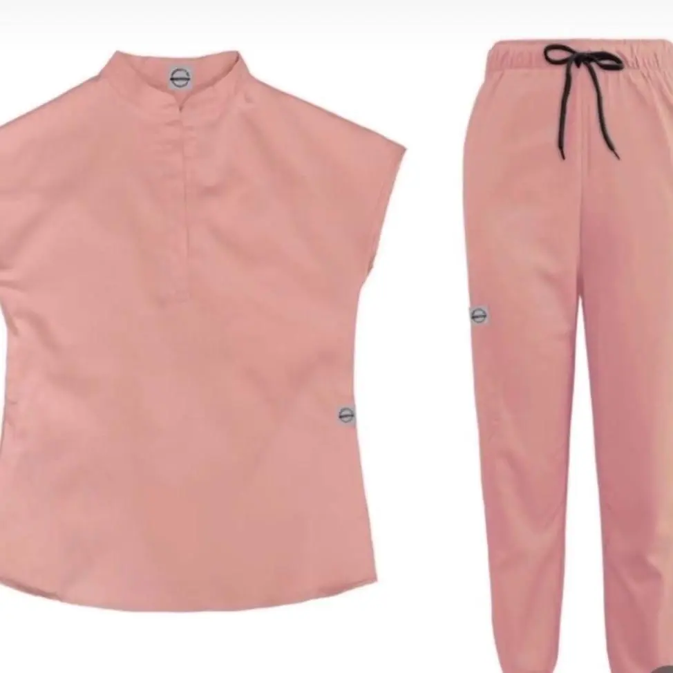 Unisex Stretch Jogger Scrubs Set Solid V-Neck  Nursing Uniform Quick Dry Breathable