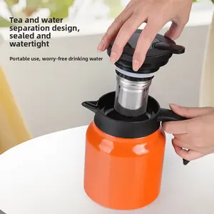 Portable large-capacity thermal insulation pot tea, stainless steel stewed teapot for home use, old white tea office stuffy teapot