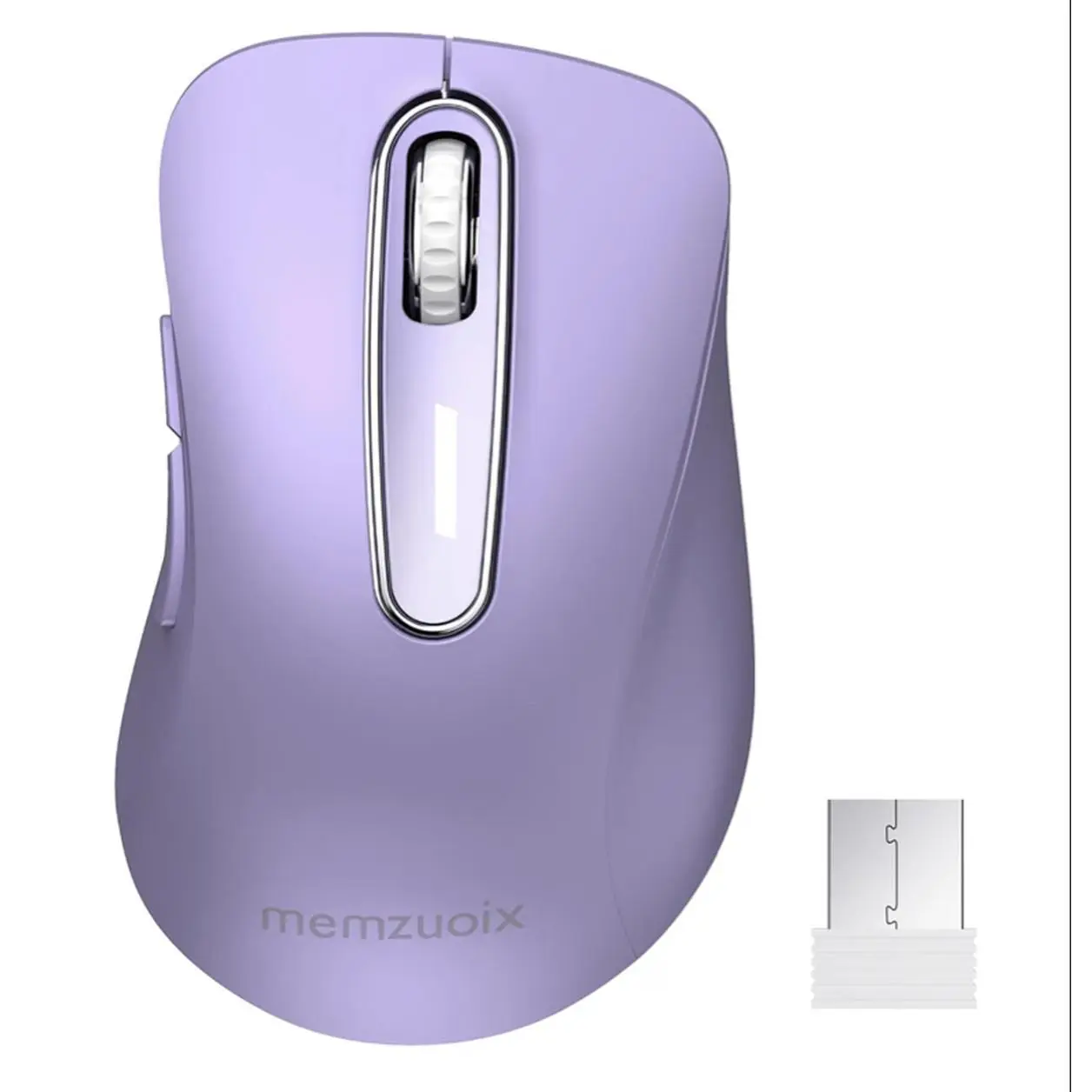 memzuoix 2.4G Wireless Mouse, 1400 DPI Computer Mice with USB Receiver, Portable Wireless USB Mouse Battery Powered Cordless Mice for Laptop, PC, Desktop, 5 Buttons. (Lilac) Color