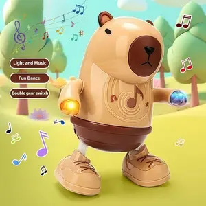 Singing Dance Electric Capybara Toys with Music Lighting Swinging Hands Capybara Dancing Toy Left Right Dance Durable