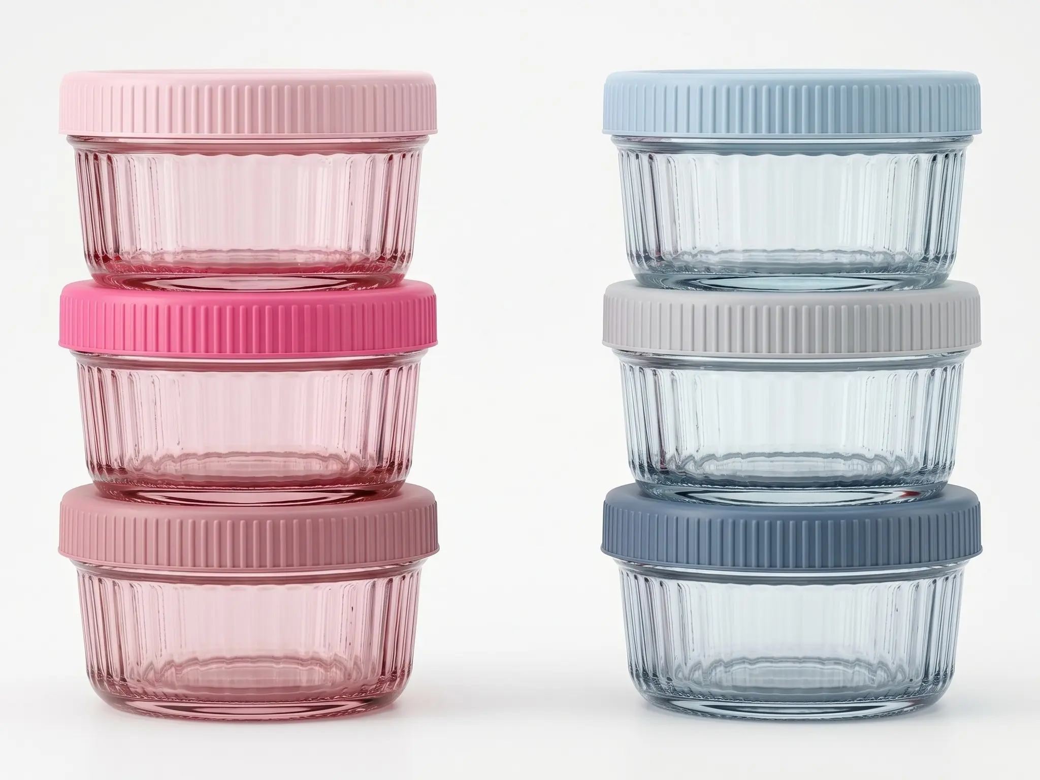 3pc Aesthetic Stackable Glass Jars with Lids - 5.75oz Mini Food Storage Containers for Kitchen Organization, Meal Prep & Sauce Cups - BPA Free & Fridge Safe