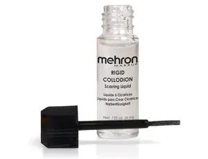 Mehron Makeup Rigid Collodion with Brush | Scarring Liquid | Liquid Scar Makeup | SFX Scar for Film .125 oz (4ml)