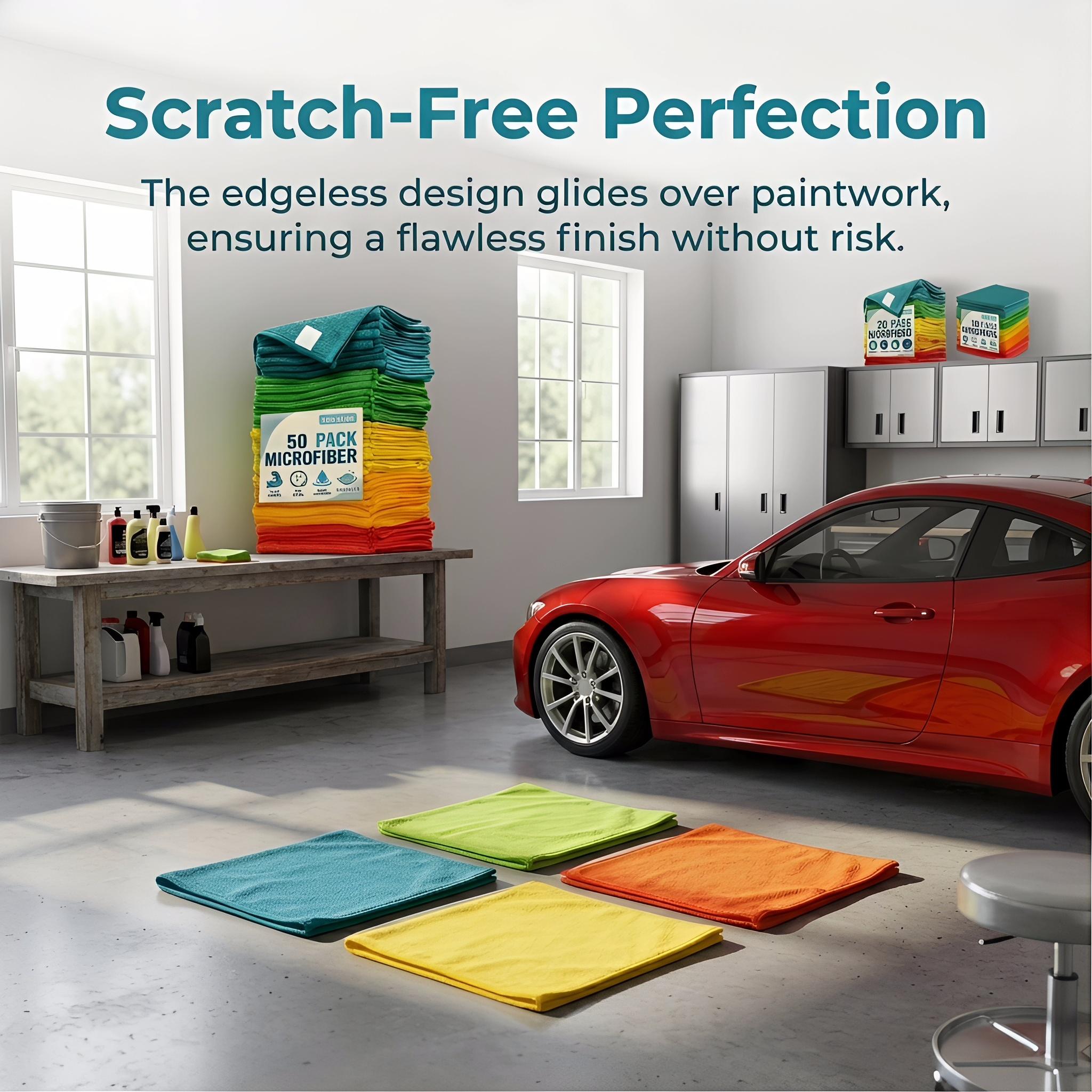 NEW Ultra Absorbent Quick-Dry Microfiber Cloths, 5/10/20/50pcs, 9.84x9.84in, Scratch-Free Microfiber Cleaning Towels, Ideal for Kitchen & Bathroom, Durable & Vibrant Colors