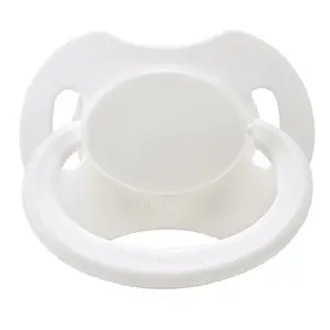 LittleForBig Bigshield Generation-II Adult Pacifier White - Comfortable & Stylish with Clear Silicone Nipple & Dust Cap for Healthy Sleep