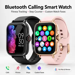 1.83in Waterproof Bluetooth Smart Watch - Silicone Wristwatch with Call Answering, Message Alerts, Sleep Monitoring tracker , Pedometer, Countdown, Arabic Calculators for iPhone, Android Devices text make answer free deliver