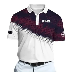 Red Blue Golf Polo Shirt Mens PGA Style 2026 Retro Golf Outfit