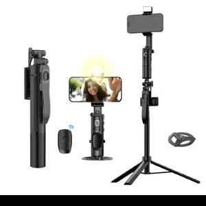 A.I. gimbal adjustable cellphone tripod with remote, smart, face tracking, gesture recognition A.I and lighting.
