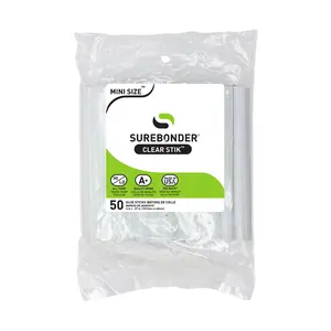 Clear Stik 4" Mini Size All Purpose Hot Glue Sticks - 50 Pack