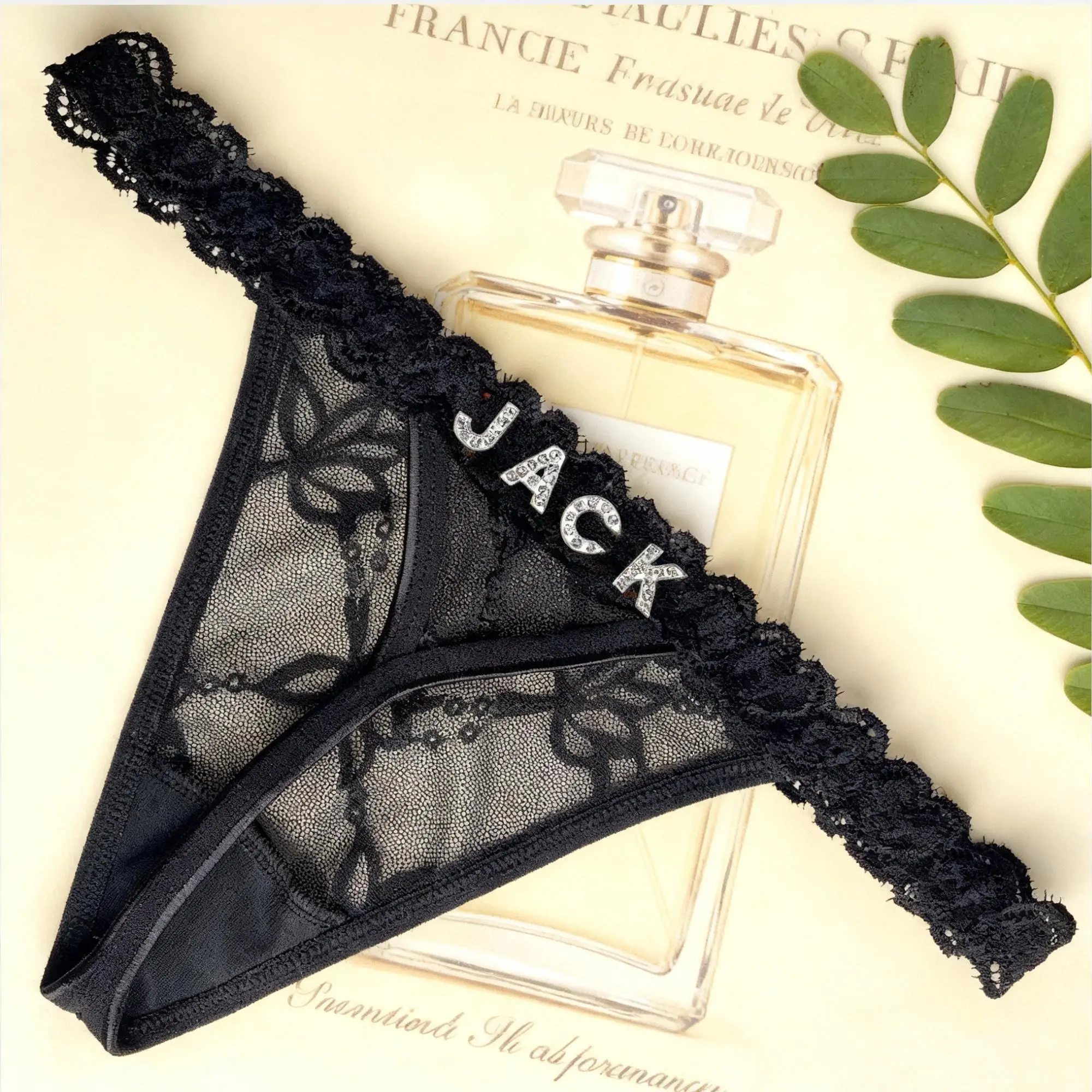 Custom Name Thong, Personalised Name Thong, Custom Lingerie, Name Panties Fit Polyester