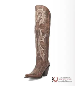 DAN POST TALL BOOT BROWN LEATHER JILTED SNIP TOE -DP3709