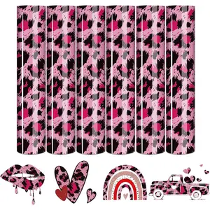 Leopard  HTV Vinyl - 6 Sheets 12" x 10"  Leopard Printed Heat Transfer Vinyl  Patterned HTV Iron  Vinyl for T-Shirts DIY