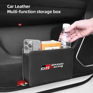 Car Leather Storage Box Foldable Auto Organizer Bag For Toyota Corolla Yaris Aygo Prius CHR Camry Auris Avensis Land Cruiser Prado 4Runner Hilux Harrier Avalon Venza Fortuner Verso Sienna Mirai