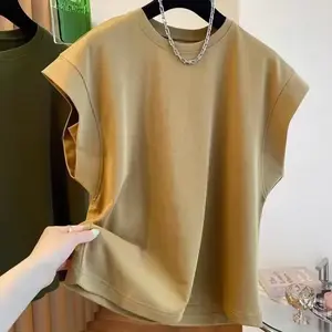 Korean-style Sensibilityniche Men's Short-sleeve T-shirt Loose-fit Shoulder Vest Unsleeved Body Conjure Summer Trendy Stylish Streetwear