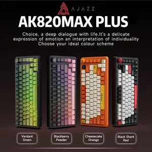 AJAZZ AK820MAX PLUS Wireless Mechanical Keyboard with TFT Screen and Knobs, Gasket Architecture Keyboard 75%, Hot Swappable Gaming Keyboard, PC/Mac/Linux Compatible