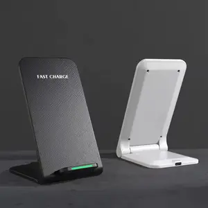 High Quality Custom multifunction portable charge type c phone charger fast charging Holder 15W Stand Foldable Wireless Charger Smartphone Cellphone soporte  magico gym accessory